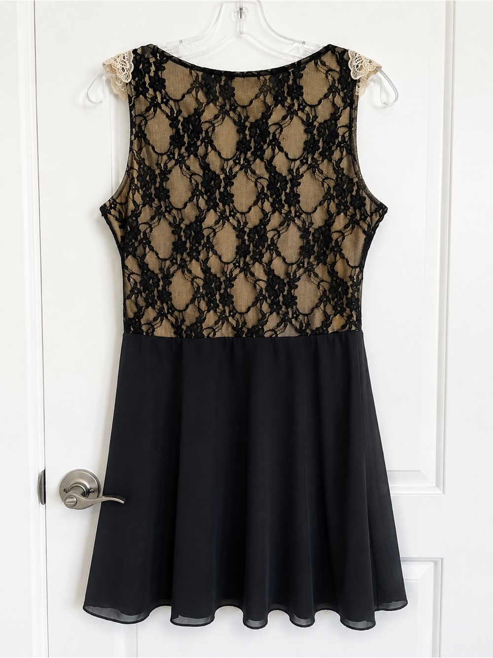 Black Lace Collar Whimsigoth Coquette Dark Academia Babydoll Mini Dress M - Picture 3 of 7
